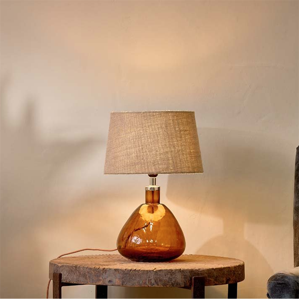 Nkuku Baba Glass Lamp Burnt Amber Small